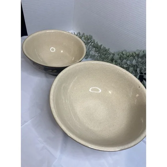 Vintage Set Of 2 Denby  Bakewell 2pt +4pt Stoneware Mixing Bowl Brown England - Picture 5 of 11